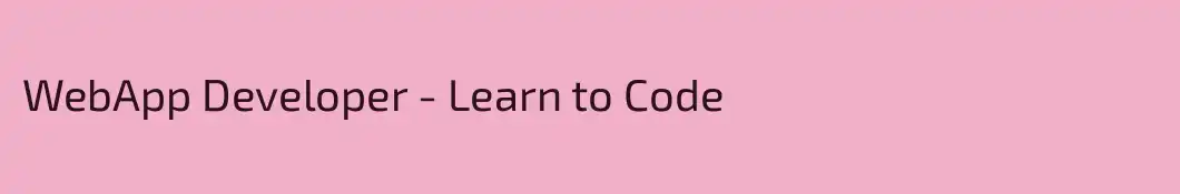 WebApp Developer - Learn to Code